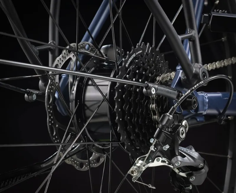 Trek Fx+ 2 Electric Hybrid Bike 2024 in Mulsanne Blue-4